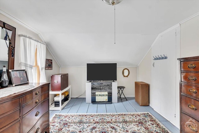 additional living space featuring vaulted ceiling