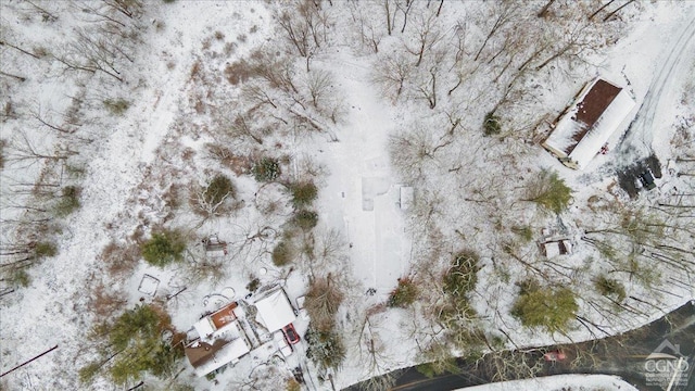 view of snowy aerial view