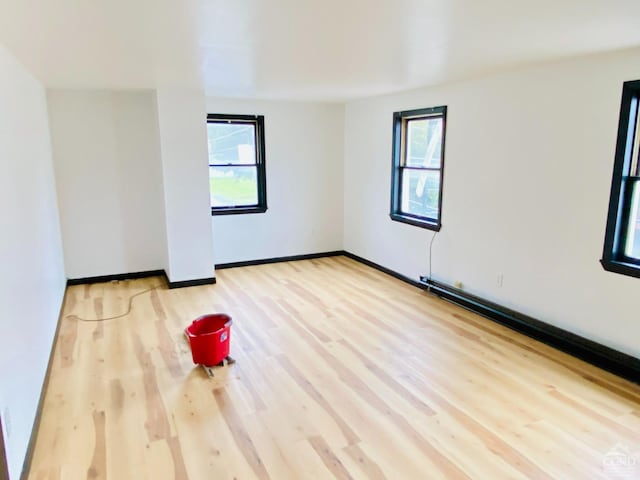 empty room featuring light wood-type flooring