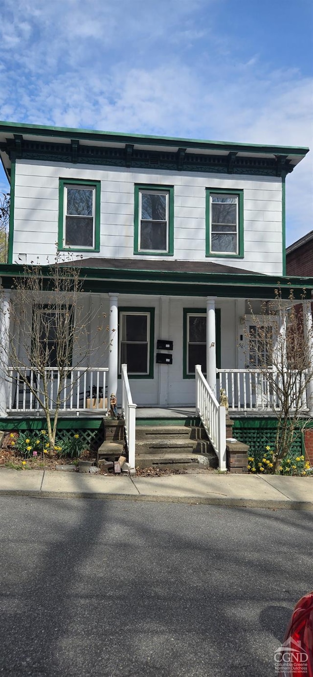 view of front of home featuring covered porch