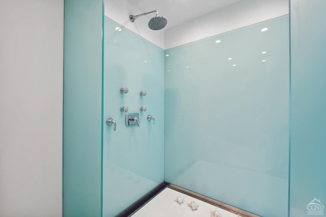 bathroom featuring walk in shower