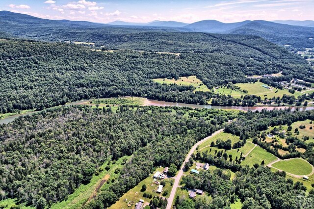 aerial view with a mountain view