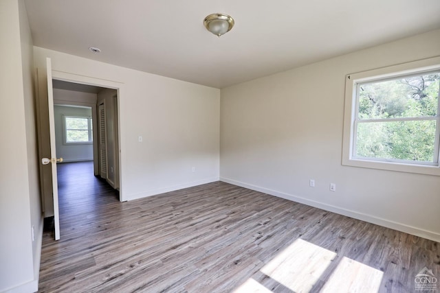 empty room featuring light wood-type flooring