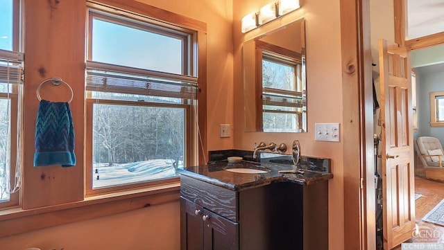 bathroom featuring plenty of natural light and vanity