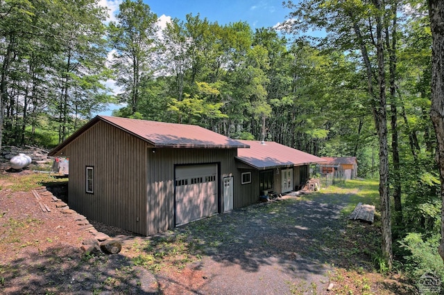 view of garage