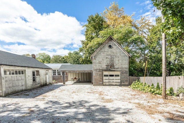 view of garage