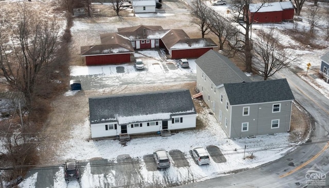 view of snowy aerial view