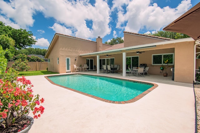 3961 NW 27th Ave, Boca Raton, FL 33434 - view of pool with a ceiling fan and a patio area