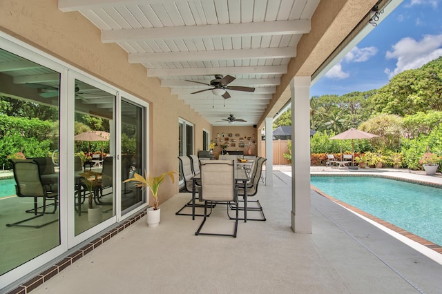 3961 NW 27th Ave, Boca Raton, FL 33434 - view of patio with outdoor dining space and ceiling fan