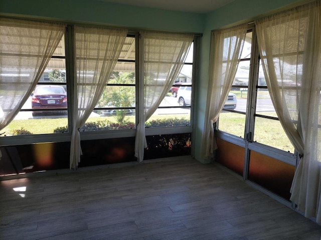 view of unfurnished sunroom