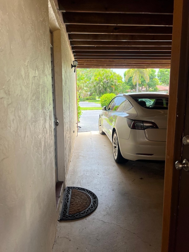 view of garage