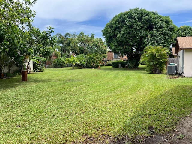 view of yard with central AC