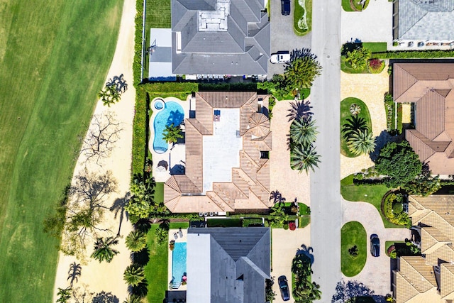 bird's eye view with a residential view