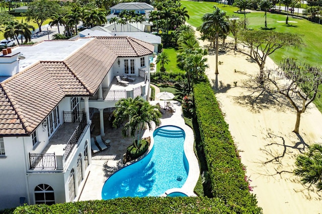 aerial view with golf course view
