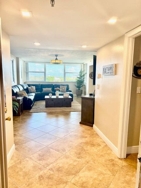 view of tiled living room