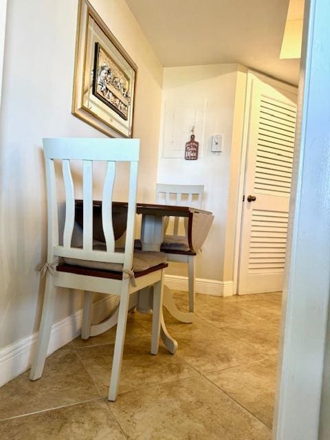 view of tiled dining room