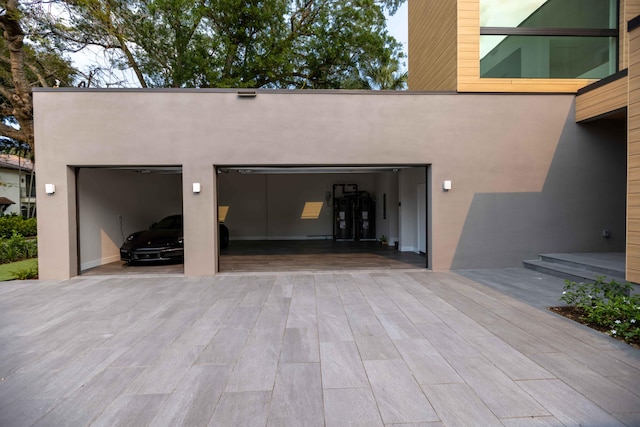 garage with water heater