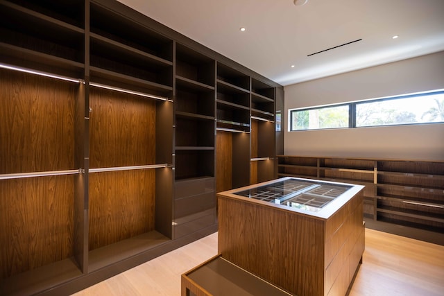 spacious closet with light wood-type flooring