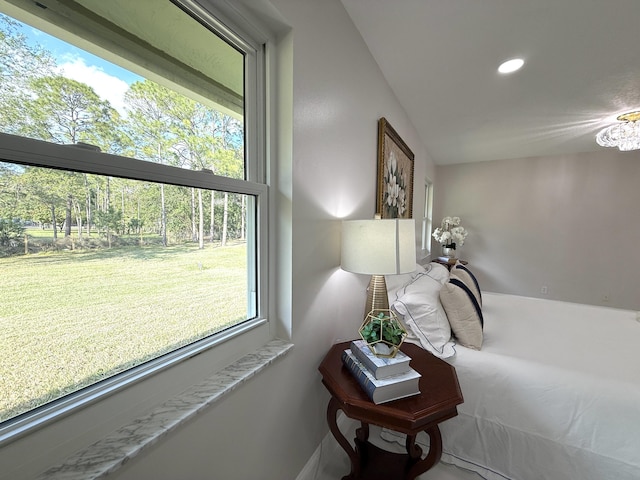 corridor featuring recessed lighting