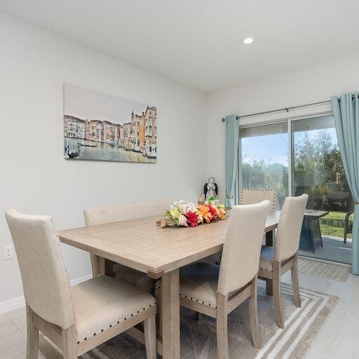 view of tiled dining area