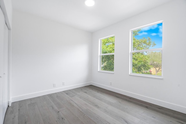 empty room featuring light hardwood / wood-style flooring