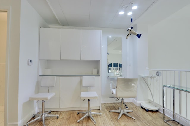 office area featuring light wood-type flooring