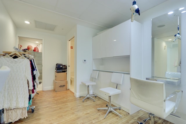 walk in closet featuring light hardwood / wood-style floors