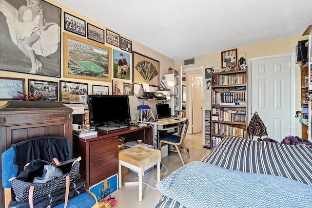 office space featuring a textured ceiling