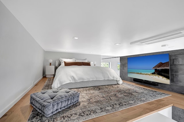 bedroom featuring light wood-type flooring