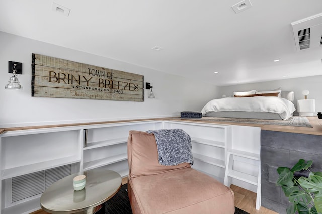 bedroom featuring light wood-type flooring