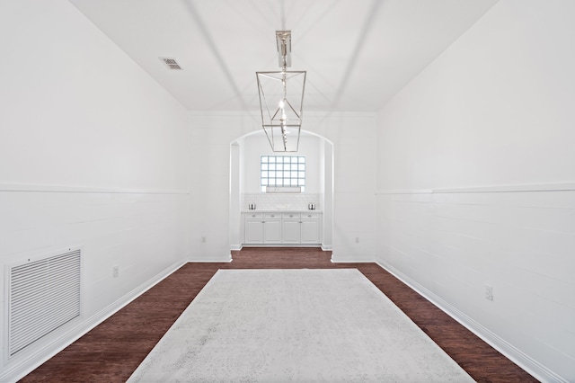 interior space featuring dark hardwood / wood-style flooring