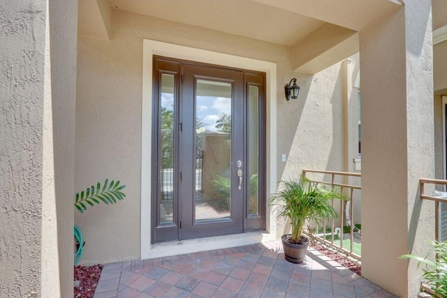 property entrance with french doors