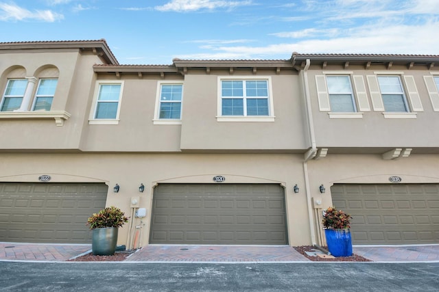 view of property with a garage