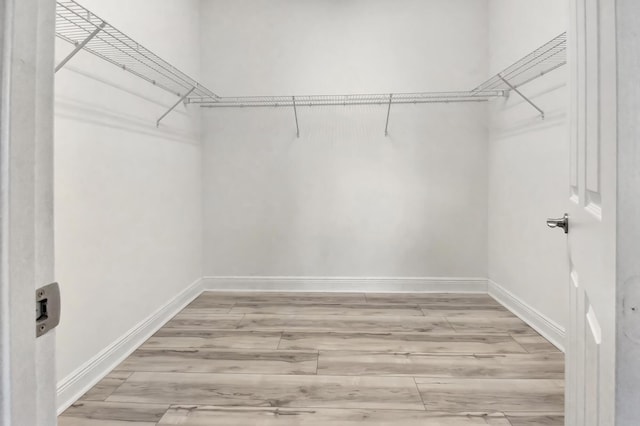 walk in closet featuring light wood-type flooring