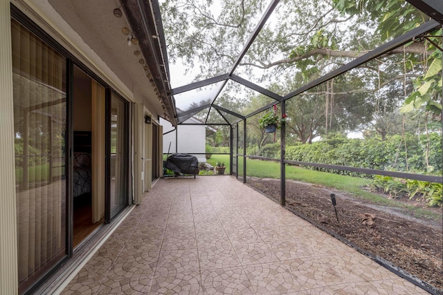 view of unfurnished sunroom