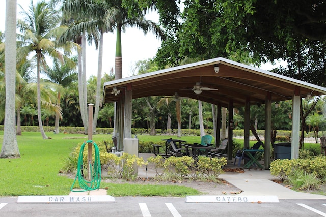 view of home's community featuring a gazebo and a yard