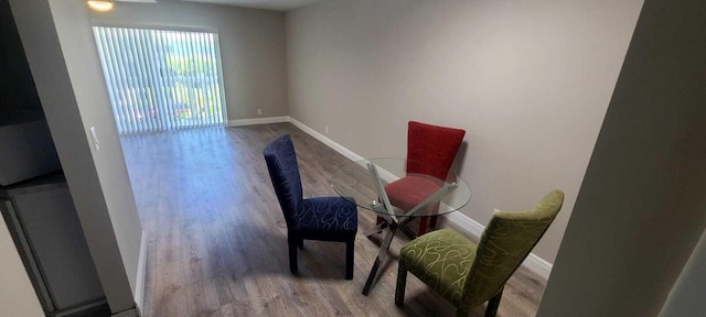 dining area featuring light wood-type flooring