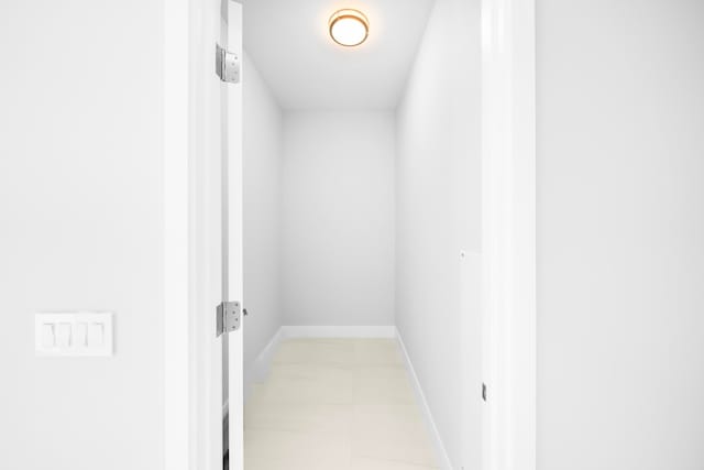 interior space featuring light tile patterned flooring