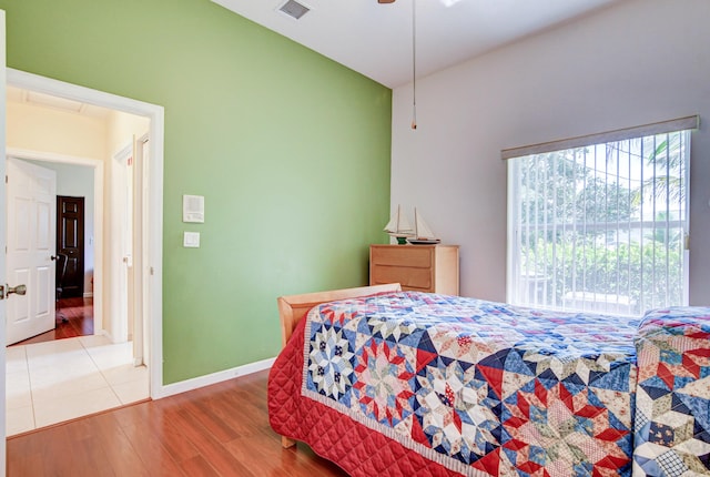 bedroom featuring wood-type flooring