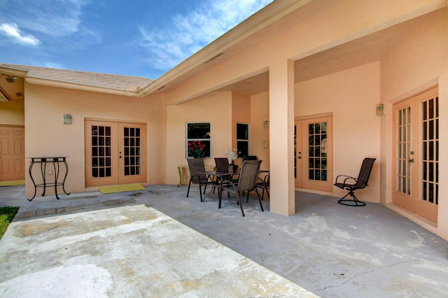 view of terrace with french doors