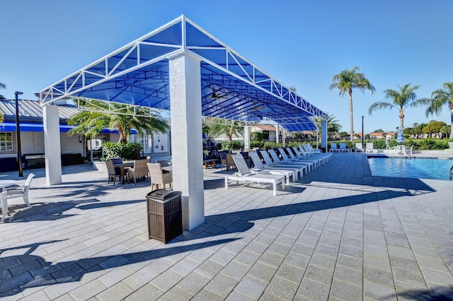 view of patio / terrace with a community pool