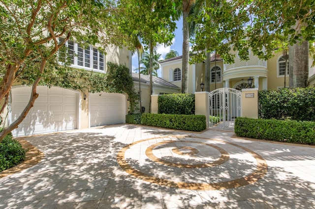 view of front of home with a garage