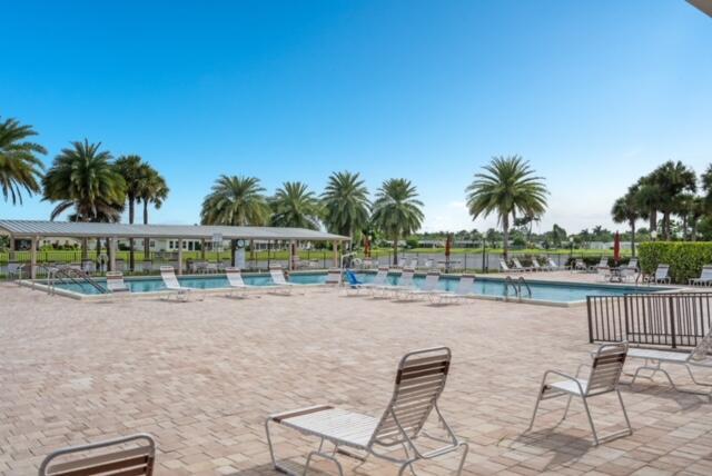 view of pool featuring a patio