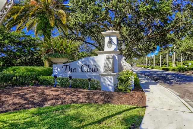 view of community sign