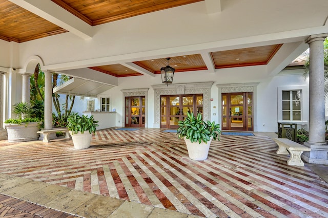 view of patio featuring french doors