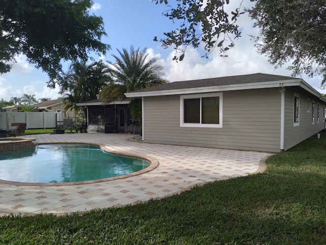 view of pool featuring a patio