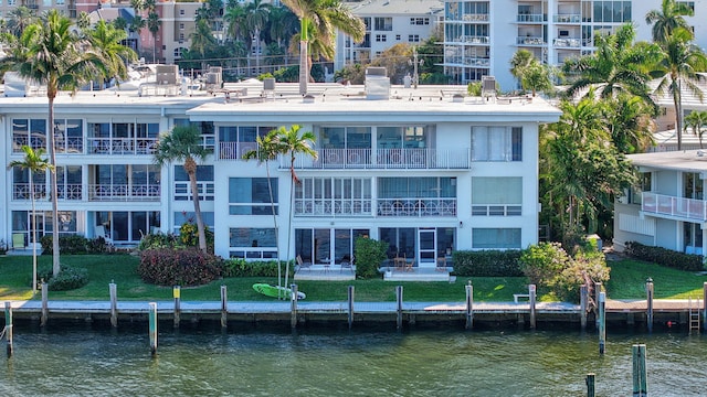 view of property with a water view