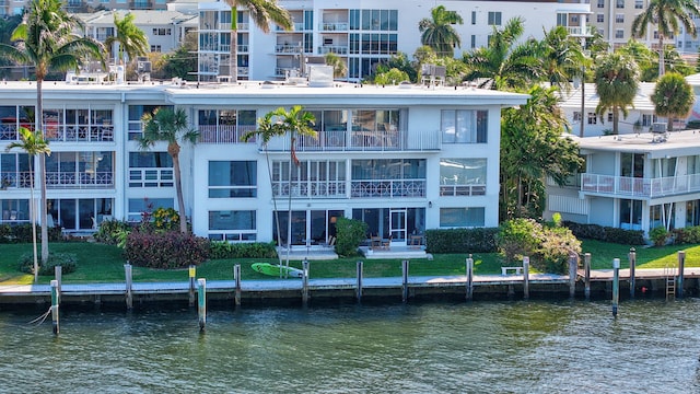 view of property with a water view