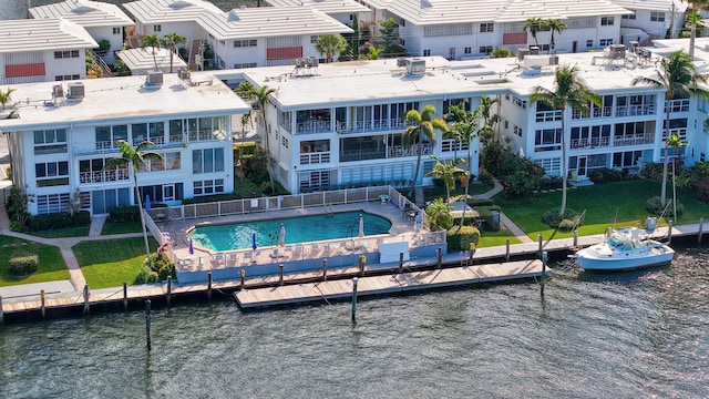 exterior space featuring a water view