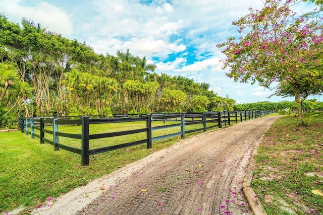 exterior space featuring a rural view